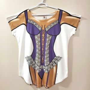 Vintage Purple and Tan Body Glove Lingerie Tshirt